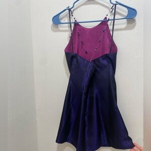 Ann Taylor LOFT Fuchsia and Violet Satin Dress